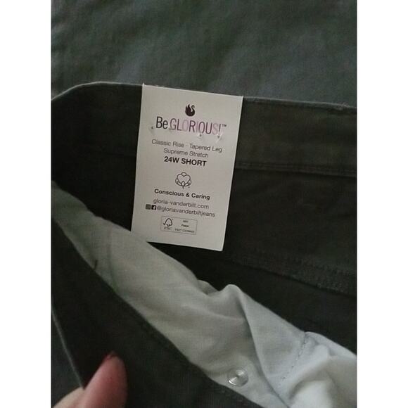 Gloria Vanderbilt Amanda Slimming Jeans Women sz 24W Short Gray Stretch Pants - Picture 8 of 14